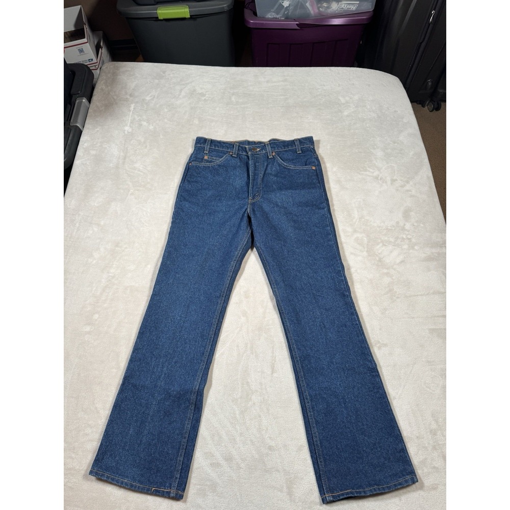 Vintage Levis 517 Orange Tab Jeans Size 34x30 (Fit 32x30) Dark Blue MADE IN USA